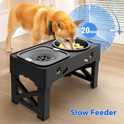 Pet Stainless Steel Feeder Double Bowl Integrated Lifting Dog Bowl