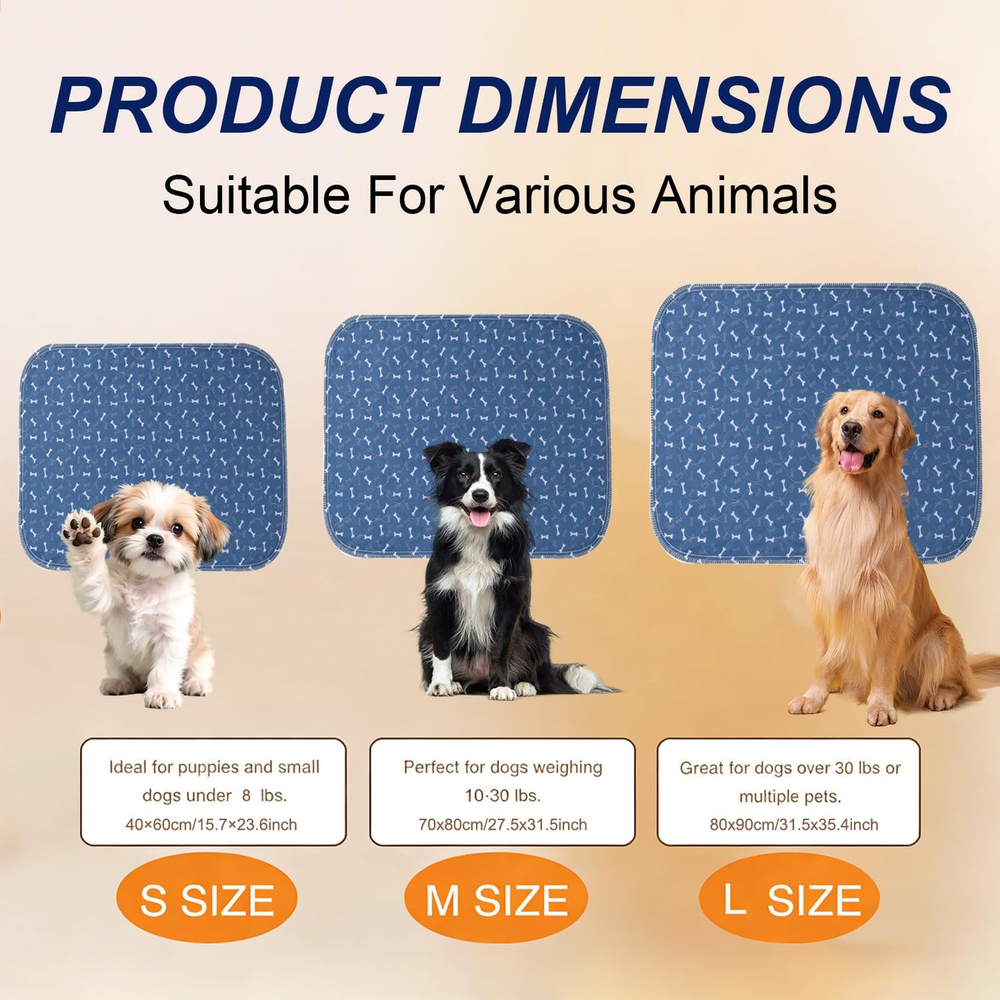 Puppy Pads , Washable Pee Pads For Dogs Potty Training, Reusable Dog Mat For Playpen, Crate, Whelping Box
