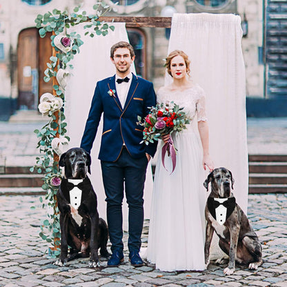 Dog Tuxedo Suit With Bow Tie And Bandana  Adjustable Formal Costumes For Small, Medium, Large Dogs Perfect For Weddings Birthdays