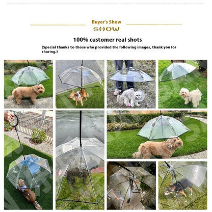 Transparent Pet Umbrella Dog C- Type Adjustable