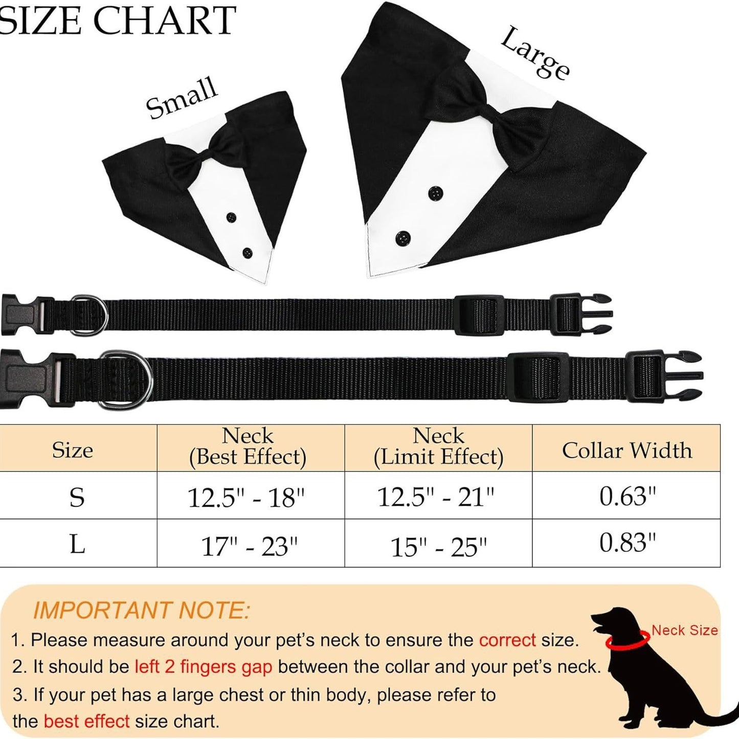 Dog Tuxedo Suit With Bow Tie And Bandana  Adjustable Formal Costumes For Small, Medium, Large Dogs Perfect For Weddings Birthdays